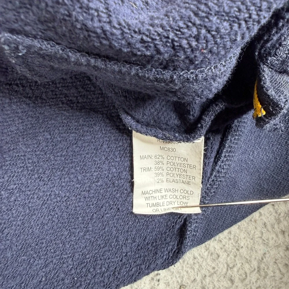 McDonalds Sweatshirt Mens XL Navy Blue Crewneck Side Zip Employee Uniform Logo